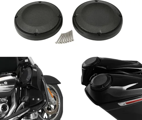Miniatura 6 de Tapas de alforjas de 6.5 pulgadas/carenado inferior para parrillas de altavoz para Harley Touring Road King Electra Glide Street Glide '83-'23 Negro