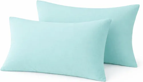Miniatura 23 de COTTON STICH™ Juego de 2 fundas de almohada para niños pequeños de 14 x 20 pulgadas, 100% algodón de 600 hilos, fundas de almohada suaves y Azul
