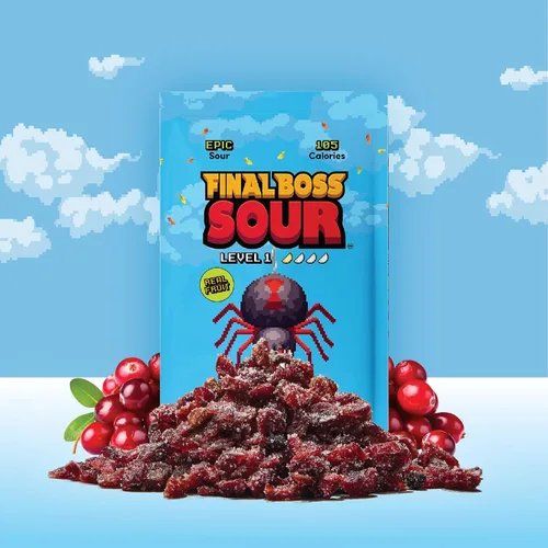 Miniatura 3 de Final Boss - Caramelos ácidos, naturales, de arándanos agrios secos, sin colores artificiales, saludable, bajo en calorías, para niños y adultos