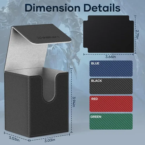 Miniatura 4 de Mlikero Paquete de 4 Cajas para Mazos de Cartas, Caja para Mazo Commander Contiene más de 400 Cartas con Funda Individual con 4 Separadores, Caja