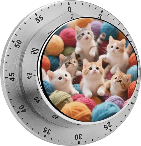 Miniatura 14 de Cute Rabbit 1 Kitchen Timer - Mechanical Visual Timer, Stainless Steel Digital Timers with Magnetic Base Egg Timers for Hard Boiled Eggs 60-Minute