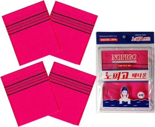 Manopla de baño exfoliante asiática coreana para eliminar la piel muerta. Exfoliante corporal. Guantes exfoliantes para exfoliante corporal (rojo 4)