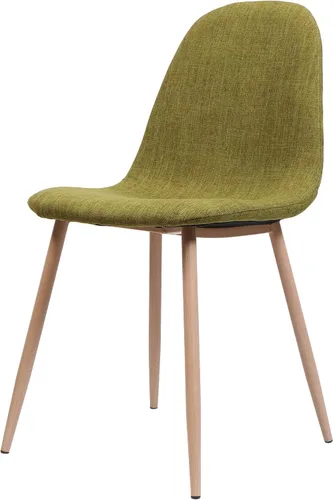 Miniatura 8 de Great Deal Furniture Camden - Sillas de comedor de tela verde de mediados de siglo con patas de madera de nogal claro (juego de 2), (303204)