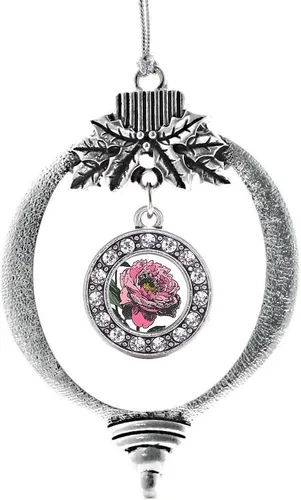 Miniatura 27 de Inspired Silver - Bonita bandera estadounidense - Adorno de Navidad plateado - Adorno de árbol de Navidad con dije circular con circonita cúbica