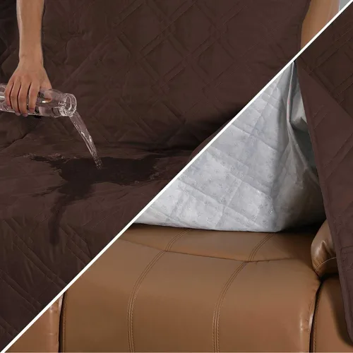 Miniatura 5 de Beacon Pet Funda para silla reclinable, funda elástica para sofá reclinable de 2/3 plazas, funda impermeable con bolsillos, protector de muebles
