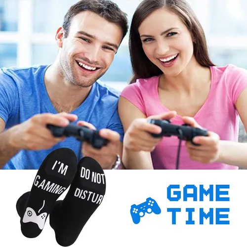 Miniatura 6 de Calcetines para videojuegos, Do Not Disturb I'm Gaming, calcetines de juegos para adolescentes y niños gamer con calcetines brillantes para hombres