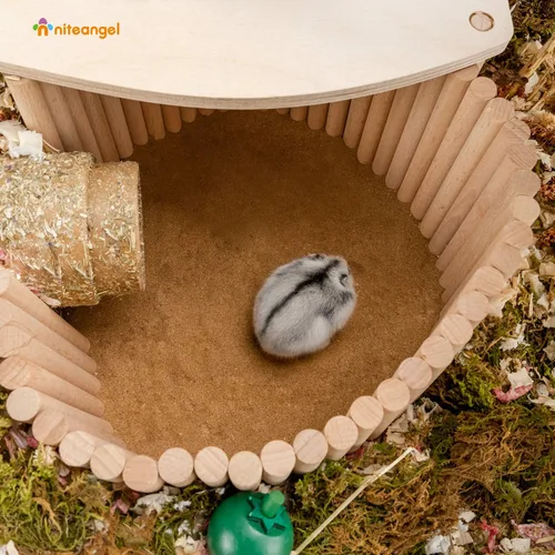 Miniatura 5 de Niteangel Escalera de escalada para hámster, puente colgante de madera para conejillos de indias, ratas, erizo, jerbos, ratón, planeador de azúcar