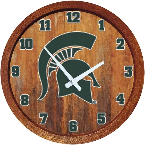 Miniatura 70 de The Fan-Brand NCAA Oklahoma Sooners: Reloj de pared con parte superior de barril de imitación para decoración de bar, decoración de fiesta