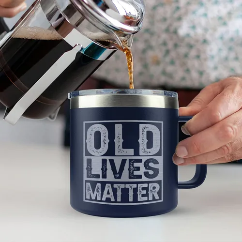 Miniatura 4 de Vaso de acero inoxidable de 14 onzas con tapa para ancianos y ancianos, regalo de broma para hombres mayores, regalos para hombres mayores