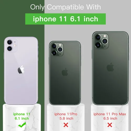 Miniatura 7 de DEENAKIN Funda compatible con iPhone 11 con protector de pantalla, silicona sedosa, funda de cámara mejorada, probada contra caídas de 16 pies