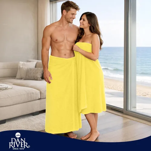 Miniatura 185 de DAN RIVER Paquete de 2 sábanas de baño de 35x70 pulgadas, sábanas de baño jumbo acanaladas para adultos, toallas grandes gruesas y absorbentes