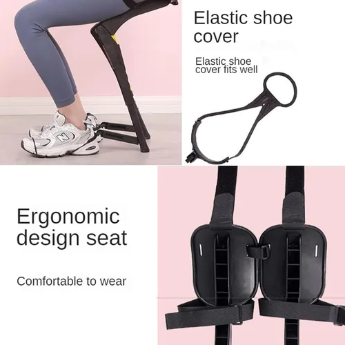 Miniatura 6 de Silla invisible ajustable sin silla, silla invisible, asiento de exoesqueleto portátil, taburete plegable para acampar en cualquier lugar, soporta