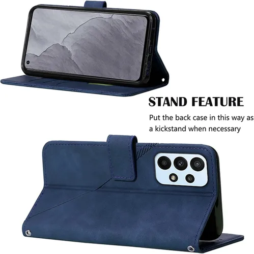 Miniatura 3 de LEMAXELERS Funda tipo cartera para Galaxy A23 5G, Samsung A23 5G con tapa magnética de piel sintética con tarjetero, funda protectora a prueba