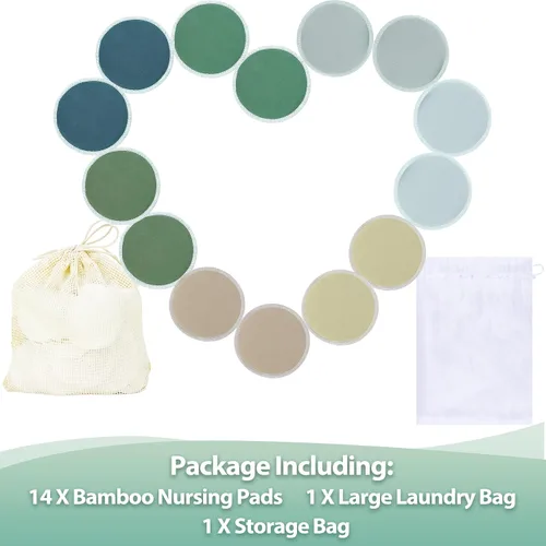 Miniatura 2 de wegreeco Almohadillas para lactancia materna (paquete de 14) + bolsa de lavandería y bolsa de almacenamiento de viaje, opción de 4.7 pulgadas