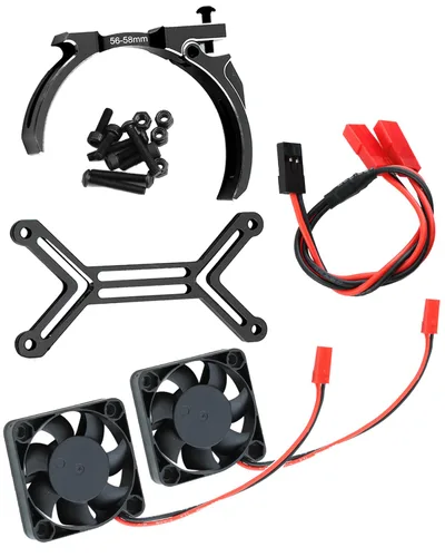 Ventilador de refrigeración de 1.575 in para coche a escala RC 1/5 ARRM A TRX4, disipador de calor cepillado sin escobillas de 15000 RPM con montaje