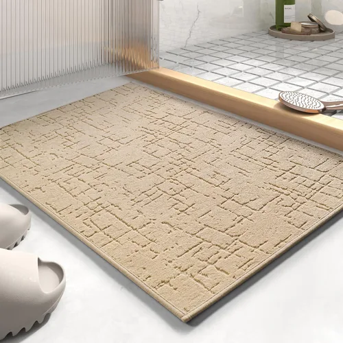 Miniatura 20 de AMOAMI - Tapete de baño - Tapetes de piso de baño absorbentes de secado rápido - Tapetes de baño lavables con respaldo de goma para alfombras