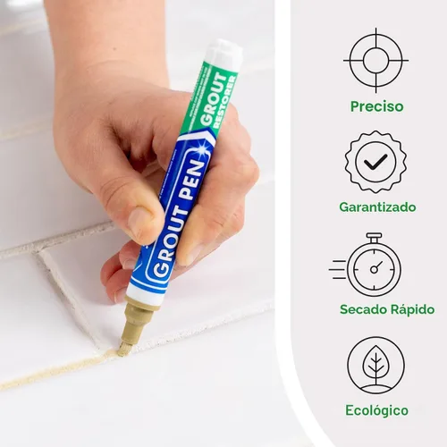 Miniatura 2 de Rotulador de lechada beige para azulejos: pintura impermeable para lechada, colorante para lechada de azulejos y bolígrafo sellador, estrecho, 0.197