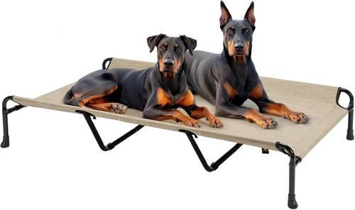 Miniatura 11 de Veehoo Cama Elevada para Perros, Catres Elevados para Perros Grandes, Cama Impermeable para Perros de Exterior, Hamaca Refrescante para Mascotas