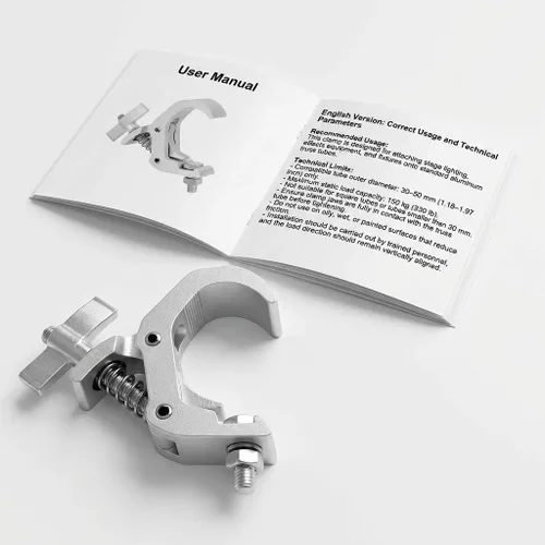 Miniatura 2 de QWORK Abrazadera de aluminio para luz de escenario, paquete de 10, ajuste de 1.18 a 1.97 pulgadas, carga de 330 libras para cabina de DJ, plataforma
