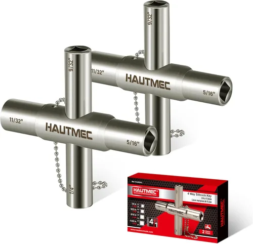 Miniatura 9 de HAUTMEC - Llave de agua sillcock de 4 vías, 1/4", 9/32", 5/16", 11/32" Llave multifunción de acero para llaves de paso, grifos, válvulas y espigas