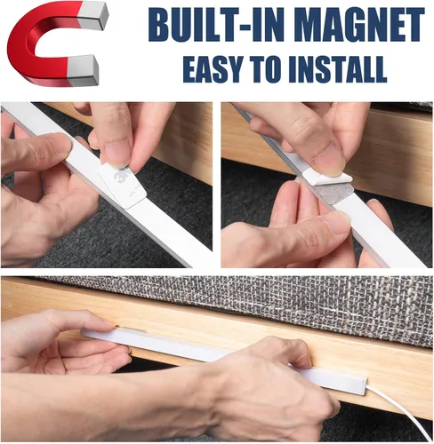 Miniatura 4 de DWEPTU Paquete de 2 Luces LED Debajo del Gabinete Regulables Luces Debajo del Gabinete con Alimentación USB para Luz de Armario Barra de Luz Debajo