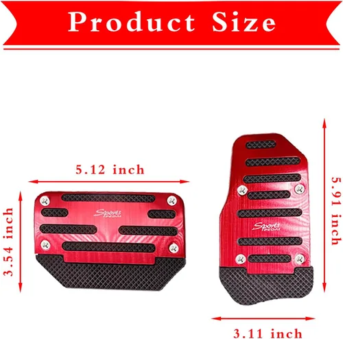 Miniatura 2 de Tesnaao Juego de 2 almohadillas antideslizantes para pedal de automóvil, fundas para pedal de acelerador, protectores de pedal de freno
