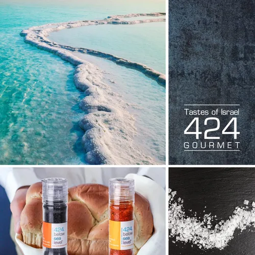 Miniatura 5 de Colección Gourmet Salt del Mar Muerto, sal Kosher con chile picante, todo natural, sin OMG, sal marina sin gluten, regalo de cocina premium