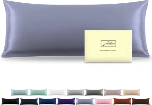 Miniatura 17 de Funda de almohada de seda para cabello y piel, suave, transpirable y sedosa 100% seda Queen, juego de 2, fundas de almohada de seda de morera