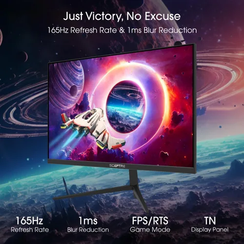 Miniatura 5 de Sceptre Monitor de juegos de 27 pulgadas 165 Hz 144 Hz 1 ms AMD FreeSync Premium HDMI DisplayPort Altavoces integrados, 99% sRGB negro 2025