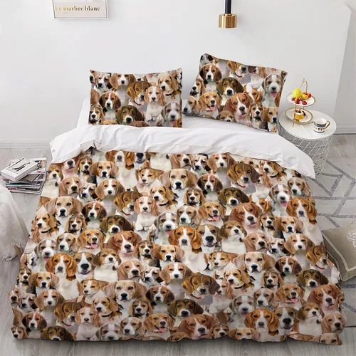 Miniatura 12 de Airedale Terrier - Juego de funda de edredón con estampado de cara de perro, juego de ropa de cama de 3 piezas, juego de funda de edredón suave
