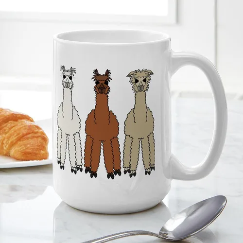 Miniatura 4 de CafePress Alpaca (No Text) Large Mug 15 oz (444 ml) Ceramic Coffee Mug