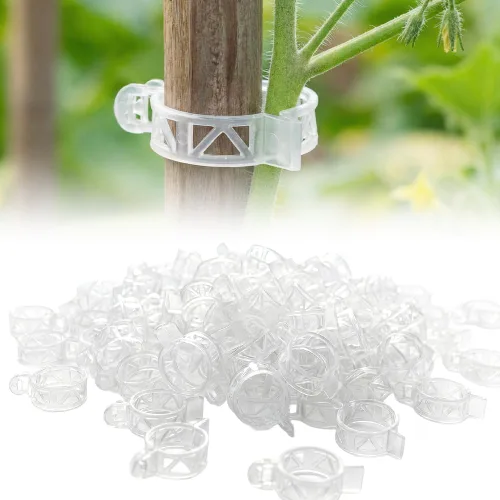 Clips de soporte para plantas, 100/200/300 piezas de clip de plástico seguro para plantas, clips de jardín para plantas trepadoras, clips de 200