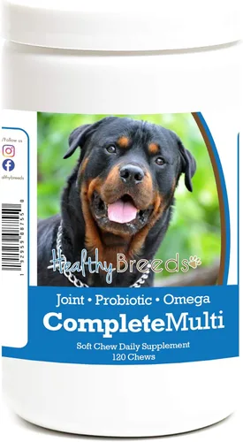 Healthy Breeds Rottweiler todo en uno multivitamínico suave masticable 120 unidades