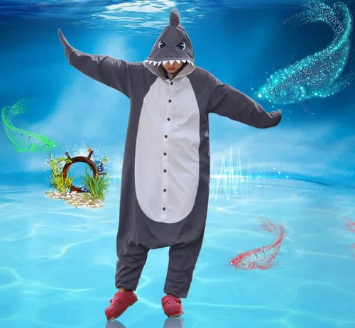 Miniatura 4 de WOTOGOLD pijamas disfraz en forma de tiburón para adulto, ideal para Cosplay