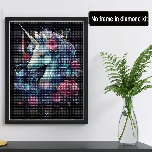 Miniatura 2 de Reofrey Kits de arte de diamantes de bricolaje para adultos, caballos, animales, taladro completo, redondo, diamantes de imitación, kit de pintura