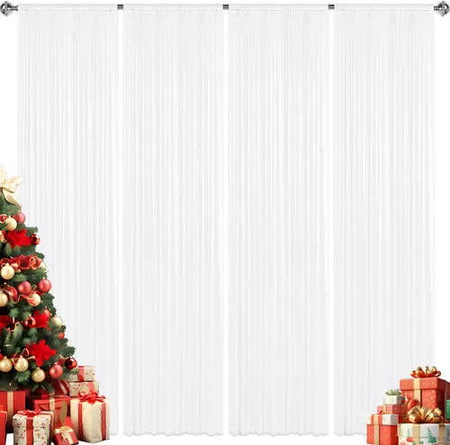 Miniatura 74 de 2 paneles de cortinas de fondo de lentejuelas verdes de 8 pies, cortinas de fondo de fotografía con purpurina para decoración de Navidad, boda