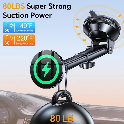 Miniatura 4 de Coolpow para Soporte de Coche con Cargador MagSafe【Imán Ultra】Soportes Magnéticos para Teléfono para tu Cargador