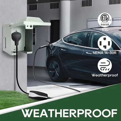 Miniatura 2 de Caja de toma de corriente de 30 amperios, receptáculo NEMA 14-30R de 125/250 voltios, resistente a la intemperie, panel eléctrico para exteriores