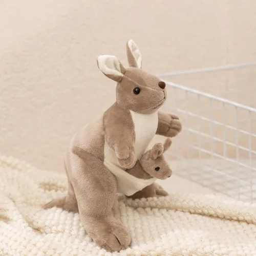 Miniatura 6 de Juguete de peluche de canguro de 9.84 pulgadas con Baby Joey, linda muñeca de peluche, suave canguro mamá y bebé, cumpleaños perfecto para niños