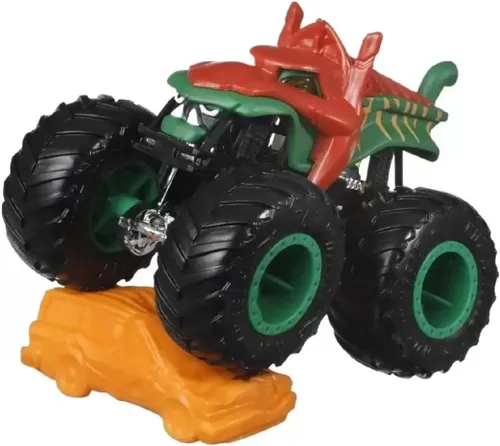 Miniatura 2 de Hot Wheels Monster Trucks Gato de batalla, coche re-triturable