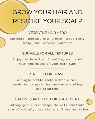 Miniatura 3 de Righteous Roots Rx - Aceite para el cabello - Refuerzo del crecimiento, antiencrespamiento y espesante para barba, cabello rizado, ondulado
