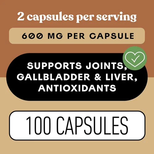 Miniatura 5 de Cápsulas de cúrcuma orgánica de 600 mg – Suplemento de raíz de curcumina pura, píldoras de polvo de raíz cruda, suplementos orgánicos para apoyo