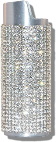 Miniatura 3 de Bling Silver - Funda para encendedor con diamantes de imitación de cristal LS2