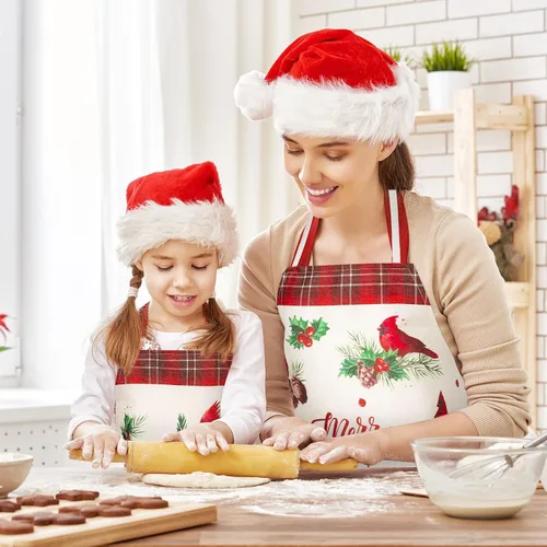 Miniatura 4 de Set of 2 Holiday Aprons Adjustable Kitchen Cooking Washable Aprons for Dinner Baking Grilling Party Supplies, 21.7 x 26.8 In