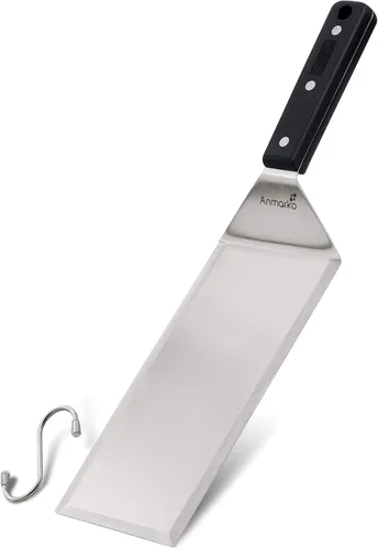 Turner - Espátula de metal de acero inoxidable de 4 x 8 pulgadas, accesorios para plancha de 4 x 8 pulgadas, raspador giratorio de hamburguesas,