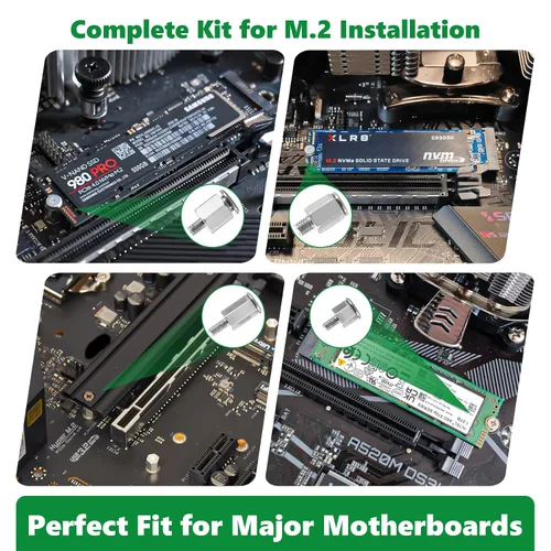 Miniatura 4 de 165 piezas de kit de tornillos para computadora para reparación de laptop y PC - Tornillos PCIe NVMe M.2, tuercas de separación, kit de tornillos