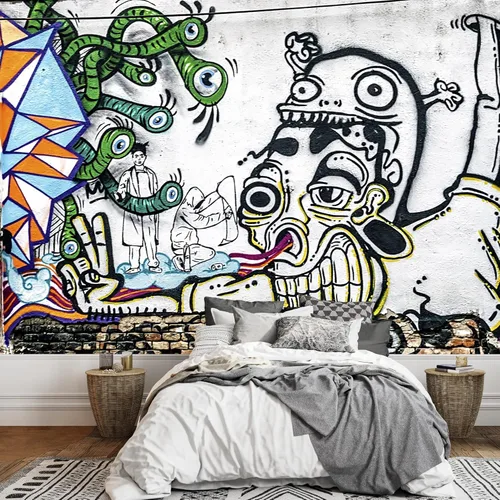 Miniatura 10 de wall26 - Patrón urbano de graffiti vectorial - Decoración de pared de arte en lienzo - 100x144 pulgadas Obra de arte - Ca96