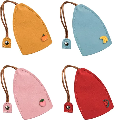Miniatura 7 de Lindo 4PCS Estuche de llave de coche de cuero PU, Funda de llave extraíble