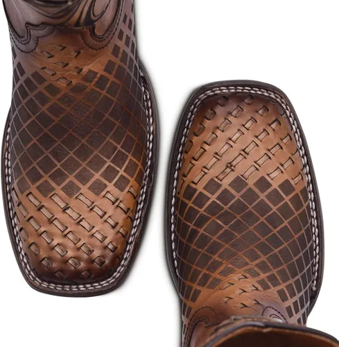 Miniatura 7 de Cuadra Botas Rodeo para hombre en cuero genuino marrón, Metálico, marrón