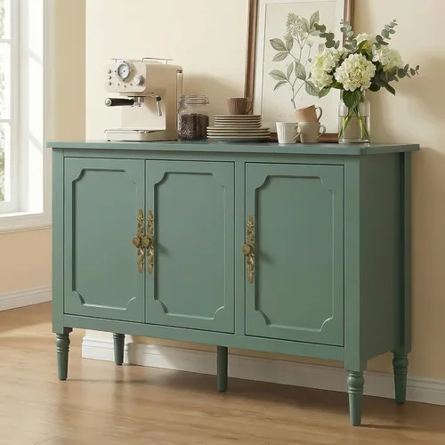 Miniatura 15 de RoyalCraft - Gabinete de almacenamiento con 2 puertas y 3 cajones, aparador de mediados de siglo con estantes ajustables, gabinete de buffet